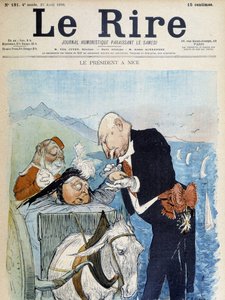 Victoria and Félix Faure in Nice - by Léandre, in “Le Rire” from 23/04/1898
