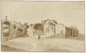 View of the Baths of Diocletian in Rome by Charles Louis Clerisseau