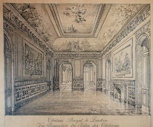 The Salon des Clodions at the Royal Palace of Laeken by Charles Louis Girault