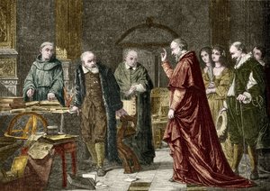 Captivity of Galileo Galilei, Italian astronomer (1564-1642), engraving after Charles Muller