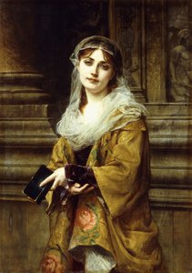 A Young Woman Outside a Church