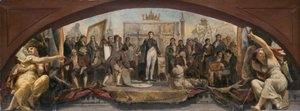 Sketch for the Denon Pavilion in the Louvre: The Four Artistic Ages of France - Presentation of the Plans to Napoleon, ca. 1864