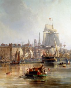 Ship in the Port of Rouen in 1855 (detail)