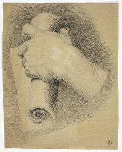 Hand Holding Roll of Papers