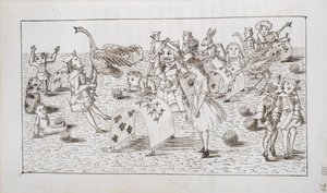 Alice and the Red Queen Play Croquet, Illustration from Chapter IV of 