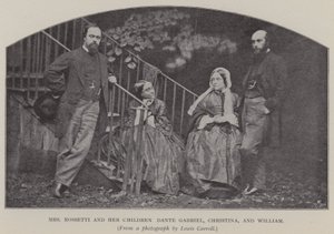 Mrs Rossetti and her Children Dante Gabriel, Christina, and William