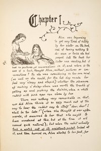 Alice with Her Sister, Illustration from Alice’s Adventures Under Ground, Pub. 1886 (Facsimile)
