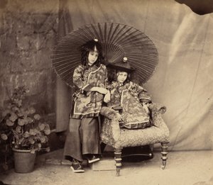 Lorina and Alice Liddell in Chinese Dress by Charles Lutwidge Dodgson