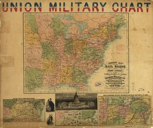 Complete Map of the Rail Roads and Water Courses, in the United States & Canada by Charles Magnus