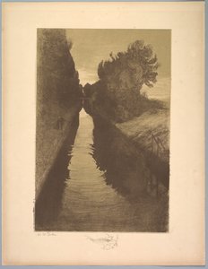 Suite de Paysages: Landscape, Plate 1, Remarque, A Fish by Charles Marie Dulac