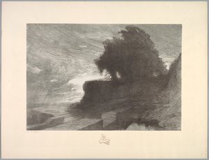 Suite of Landscapes: Landscape, Plate 4, Remarque, Snake by Charles Marie Dulac