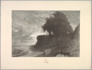 Suite de Paysages: Landscape, Plate 4, Remarque, Snake by Charles Marie Dulac
