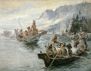 Lewis & Clark on the Lower Columbia River by Charles Marion Russell
