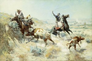 Pay Dirt By Charles Marion Russell Print or Oil Painting Reproduction from  Cutler Miles.