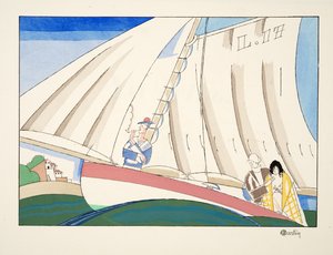 Yachting, from Sports & Divertissements, pub. 1914 by Charles Martin