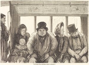 Interior of an Omnibus [bottom half] by Charles Maurand after Honoré Daumier