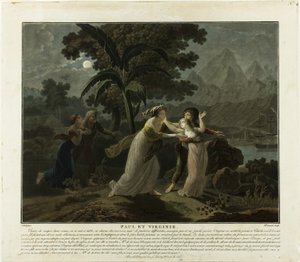 The Departure, plate 4 from Paul and Virginie by Charles Melchior Descourtis