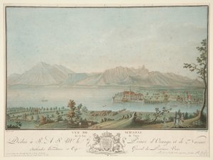 View of Schadau on Lake Thun (after Clement) by Charles Melchior Descourtis