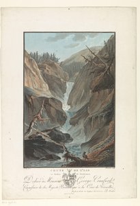 Waterfall of the River Aare (Remarkable Views of the Mountains of Switzerland) by Charles Melchior Descourtis