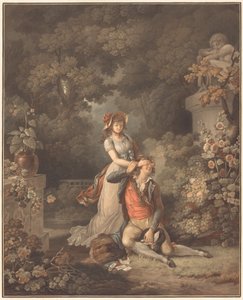The Surprised Lover by Charles Melchior Descourtis after Jean Frederic Schall