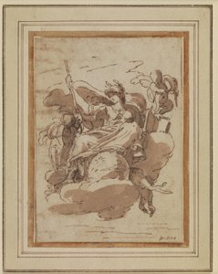 Allegorical Female Figure, Sitting on Clouds by Charles Mellin