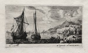 Calais - Flushing Boats by Charles Meryon