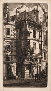 Etchings of Paris: House with a Turret, Weavers Street, 1852