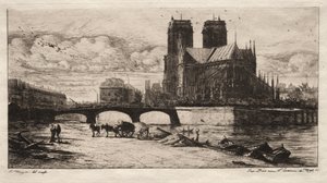 Etchings of Paris: The Apsis of the Cathedral of Notre Dame by Charles Meryon