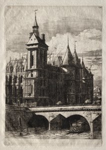 Etchings of Paris: The Clock Tower by Charles Meryon