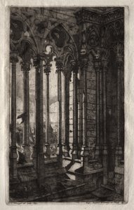Etchings of Paris: The Gallery of Notre Dame by Charles Meryon