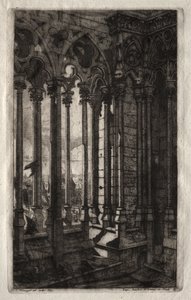 Etchings of Paris: The Gallery of Notre Dame by Charles Meryon