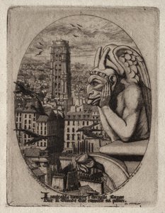 Etchings of Paris: The Gargoyle by Charles Meryon