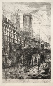Etchings of Paris: The Little Bridge, 1850 by Charles Meryon