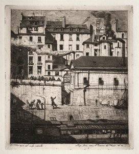 Etchings of Paris: The Mortuary, 1854 by Charles Meryon