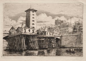 Etchings of Paris: The Notre Dame Pump, 1852