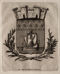 Etchings of Paris: The Symbolical Arms of the City of Paris by Charles Meryon