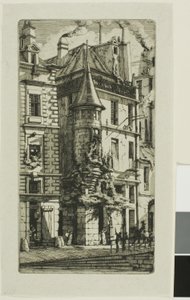 House with a Turret, rue de la Tixeranderie by Charles Meryon
