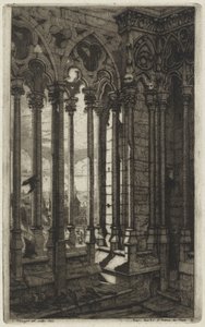 The Gallery of Notre Dame, Paris by Charles Meryon