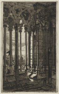 The Gallery of Notre Dame, Paris by Charles Meryon