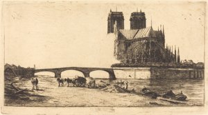 The Apsis of the Cathedral of Notre-Dame, Paris by Charles Meryon