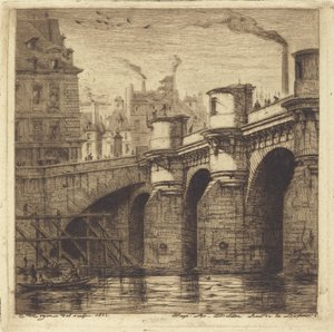 The Pont Neuf, Paris by Charles Meryon