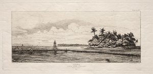 Oceania: Fishing near Islands with Palms in the Uea or Wallis Group, 1845 by Charles Meryon