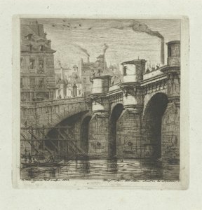 Pont-Neuf over the Seine in Paris by Charles Meryon