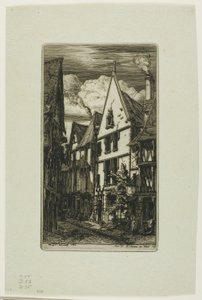 Rue des Toiles, Bourges by Charles Meryon