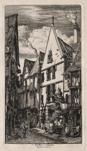 Rue des Toiles, Bourges by Charles Meryon