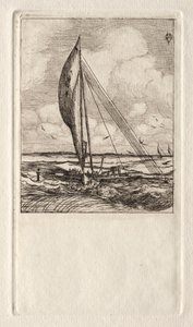 Swift Sailing Proa, Mulgrave Archipelago, Oceania by Charles Meryon