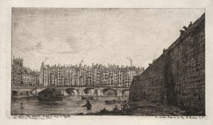 The Exchange Bridge, Paris, about 1784 by Charles Meryon