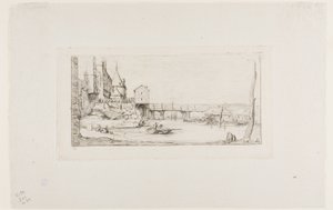 The Footbridge Temporarily Replacing the Pont-au-Change, Paris, After the Fire of 1621