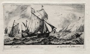 The Galliot of Jean de Vyl of Rotterdam by Charles Meryon