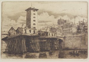 The Notre-Dame Pump by Charles Meryon
